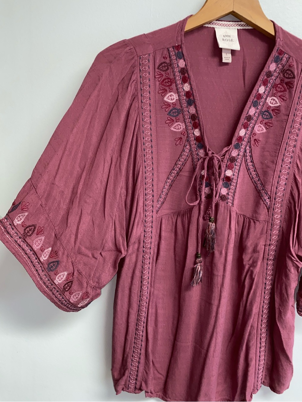 CUTE KNOX ROSE BOHO TOP - LARGE - Picture 4 of 9
